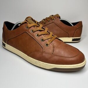 Jousen Milan Casual Leather Lace Up Shoes Men's 11 Business Office Preppy Brown